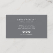 Carte De Visite Ordinateur portable Floral | Assistant virtuel (Dos)