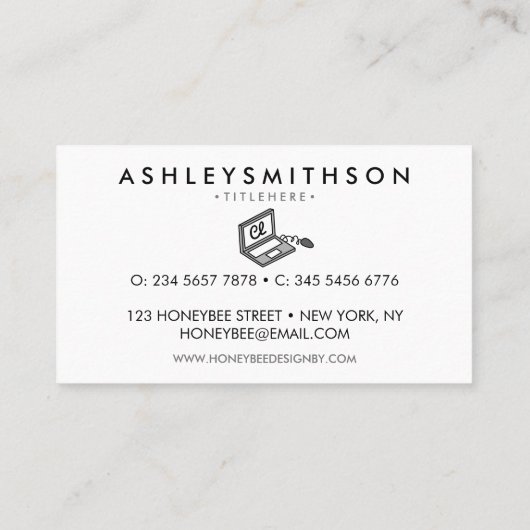 Carte De Visite Ordinateur portable technicien informatique techno (Dos)