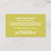 Carte De Visite Ordinateur portable, Technologie de l'information, (Dos)