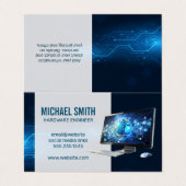 Carte De Visite Ordinateur | Technologie moderne numérique (Extérieur déplié)