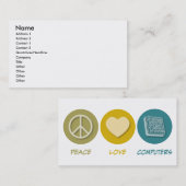 Carte De Visite Ordinateurs d'amour de paix (Devant / Derrière)