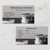 Carte De Visite Ordontiste dentiste avec combinaison de rendez-vou (Devant / Derrière)