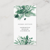 Carte De Visite Ordre de révision des feuilles vertes tropicales m (Dos)