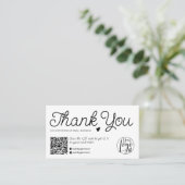 Carte De Visite Ordre moderne noir et blanc merci code Qr (Debout devant)