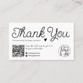 Carte De Visite Ordre moderne noir et blanc merci code Qr (Devant)