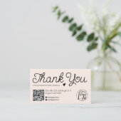 Carte De Visite Ordre rose moderne merci Qr code photo (Debout devant)