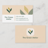 Carte De Visite Organic Elegant Natural Soft Aesthetic Warm Beige (Devant / Derrière)