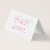 Carte De Visite Organisateur à la mode d'aquarelle rose (Dos)