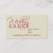 Carte De Visite Organisateur de confections de gâteaux de mariage (Dos)