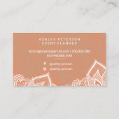 Carte De Visite Organisateur de cuivre bronzage de dentelle (Dos)