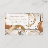 Carte De Visite Organisateur de fête avec ballons rose gold et pai (Dos)