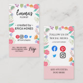 Carte De Visite organisateur de l'événement wedding planner fleuri (Devant / Derrière)