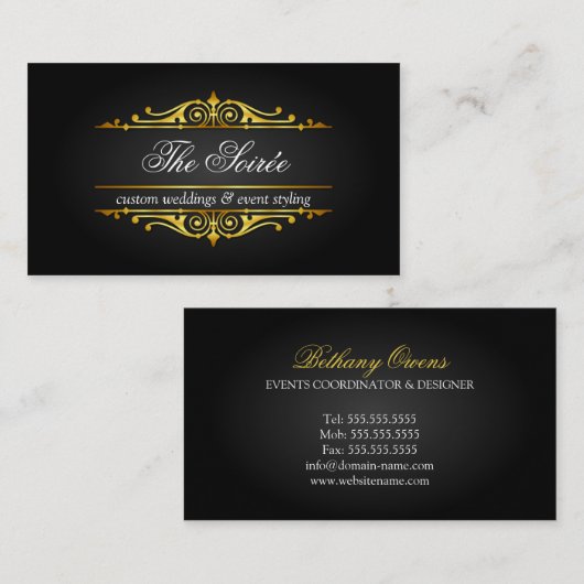 Carte De Visite Organisateur de luxe (Devant / Derrière)