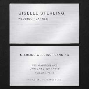 Carte De Visite Organisateur de Mariage Argent Métallisé Professio