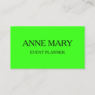 Carte De Visite Organisateur de mariage événementiel coloré vert n