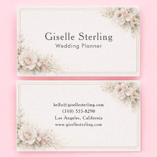 Carte De Visite Organisateur de Mariage Fleurs Neutre Professionne