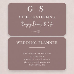 Carte De Visite Organisateur de mariage minimaliste