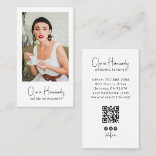 Carte De Visite Organisateur de mariage moderne Code QR photo