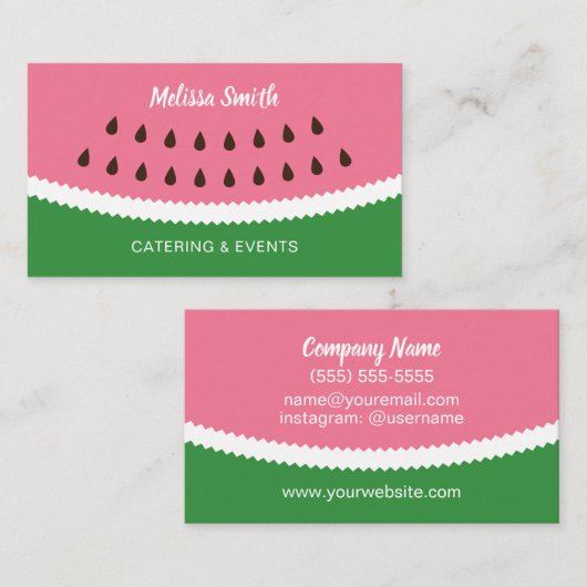 Carte De Visite Organisateur de restauration (Devant / Derrière)