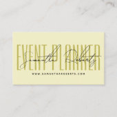 Carte De Visite Organisateur d'événement script de typographie mod (Devant)