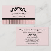 Carte De Visite Organisateur d'événements Chic Parisien Pinstripes (Devant / Derrière)