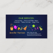 Carte De Visite Organisateur d'événements pour enfants - Dessin Wh (Dos)