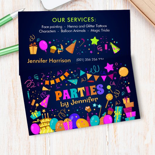 Carte De Visite Organisateur d'événements pour enfants - Dessin Wh