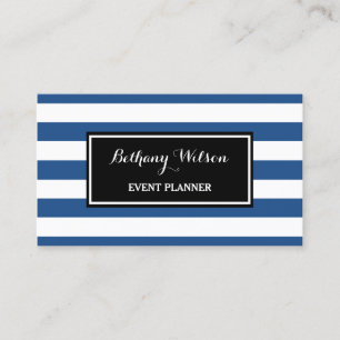 Carte De Visite Organisateur d'événements tendance Large Bleu et B