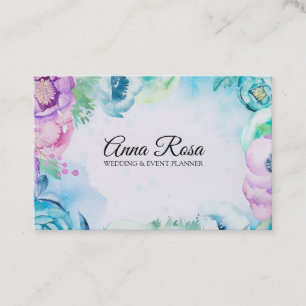 Carte De Visite Organisateur floral de mariage de rose bleu de