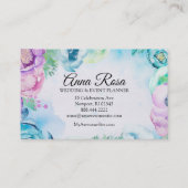 Carte De Visite Organisateur floral de mariage de rose de bleu de (Dos)