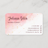 Carte de visite organisateur Mariage rose moderne (Dos)