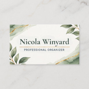 Carte De Visite Organisateur Professionnel Élégante Verdure