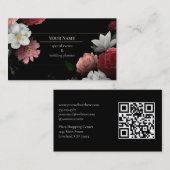 Carte De Visite Organisatrice de mariage événementiel floral sombr (Devant / Derrière)