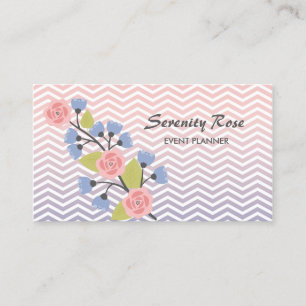 Carte De Visite Organisatrice d'événements à motif chevron floral