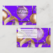 Carte De Visite Organisatrice d'événements pour une soirée violett (Devant / Derrière)