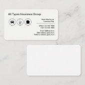 Carte De Visite Organisme multiligne du courtier d'assurance (Devant / Derrière)