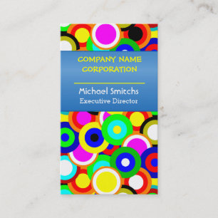 Carte De Visite Organizing Parties 60s 70s Style Colorful Réseau