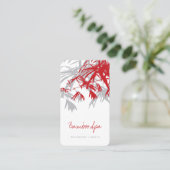 Carte De Visite Oriental Asian Bamboo Leaves Tree Modern Zen Spa (Debout devant)