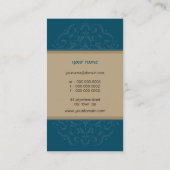 CARTE DE VISITE oriental moderne mandala turquoise (Dos)