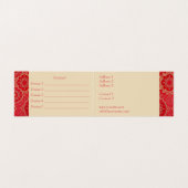 Carte De Visite ORIENTAL Red Turquoise Pattern - Business Card (Intérieur déplié)