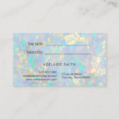 Carte De Visite Orientation de la texture opale holographique FAUX (Dos)