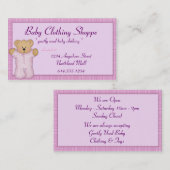 Carte de visite orienté de bébé : : Nounours (Devant / Derrière)