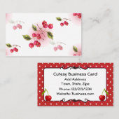 Carte de visite orienté de cerise mignonne (Devant / Derrière)