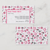 Carte de visite orienté de couture (rose) (Devant / Derrière)