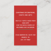 Carte de visite orienté de Noël (Dos)