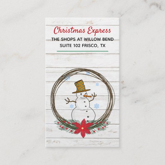 Carte de visite orienté de Noël (Devant)