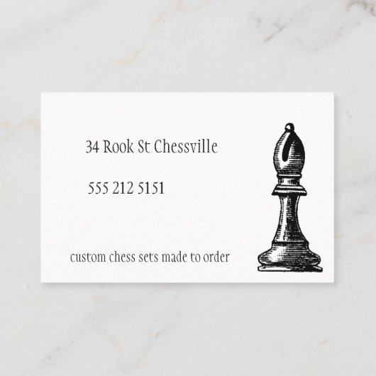 Carte de visite orienté de pièce d'échecs (Dos)