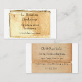 Carte de visite orienté de vieux livre (Devant / Derrière)