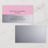 Carte De Visite Original rose gris classique Plat créatif (Devant / Derrière)