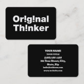 Carte De Visite Original Thinker (Devant / Derrière)